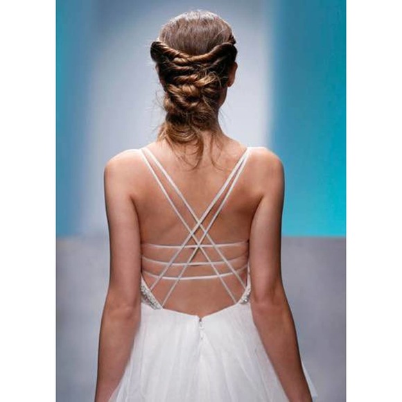 Alvina Valenta Blush Pink Tulle Wedding Dress size 10 Orig.$3800 - Picture 3 of 10